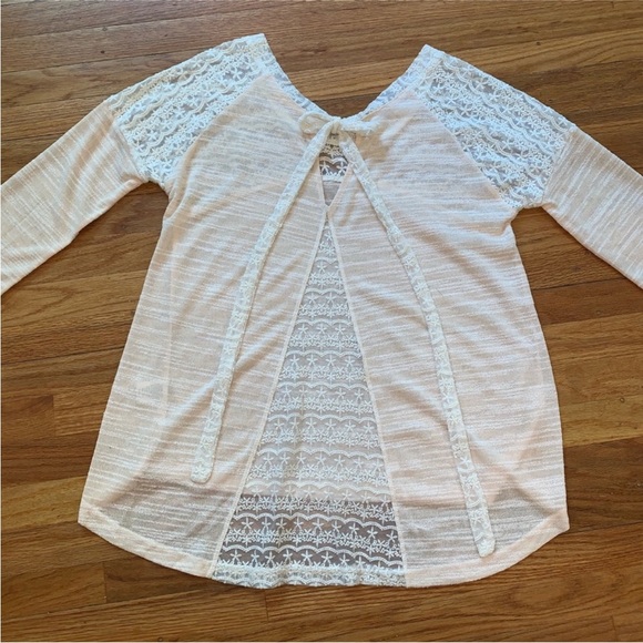 Anthropologie - Hazel Lace Tie-Back Sweater - Picture 4 of 10